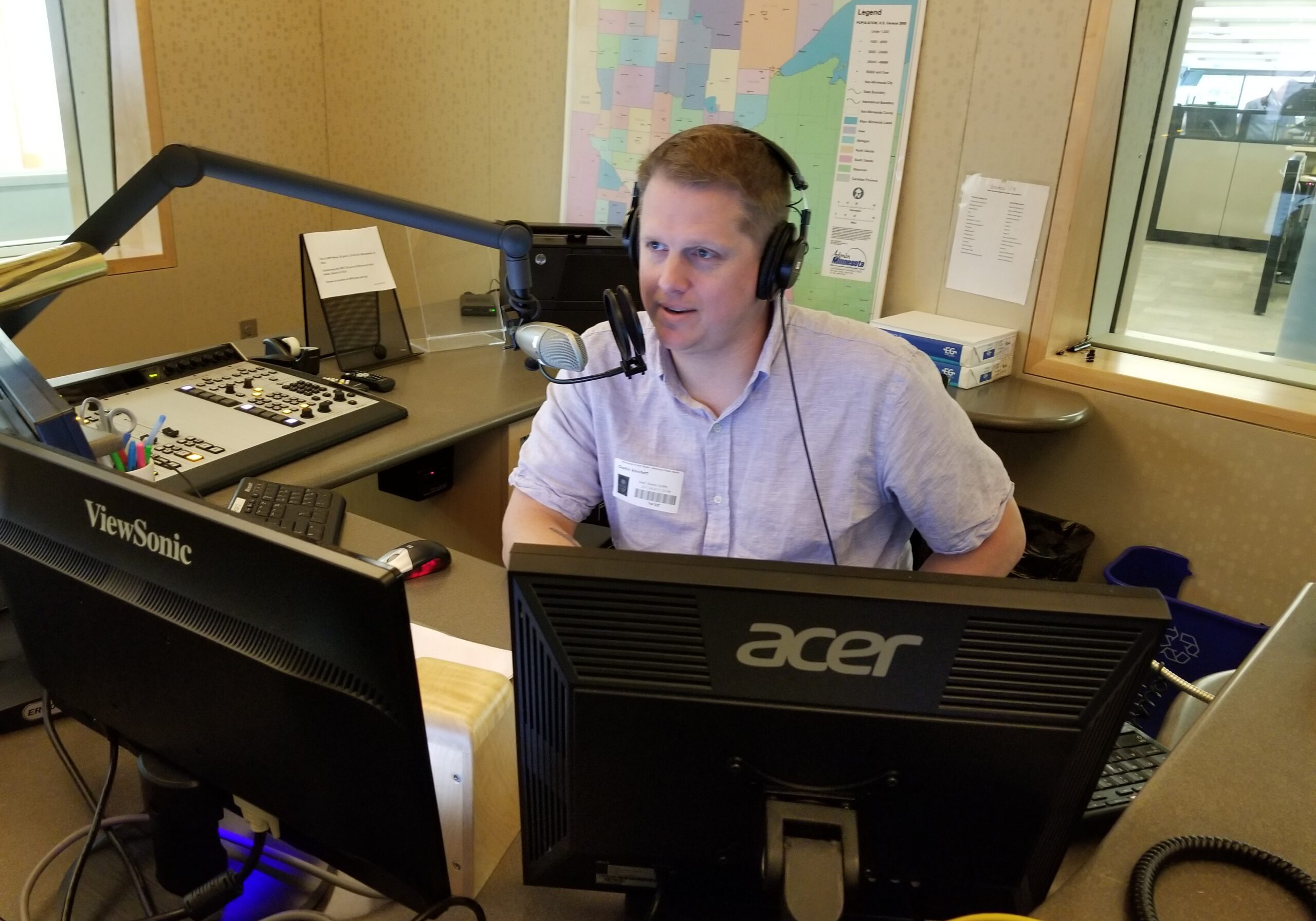 Dustin Reichert speaking on NPR radio talk show