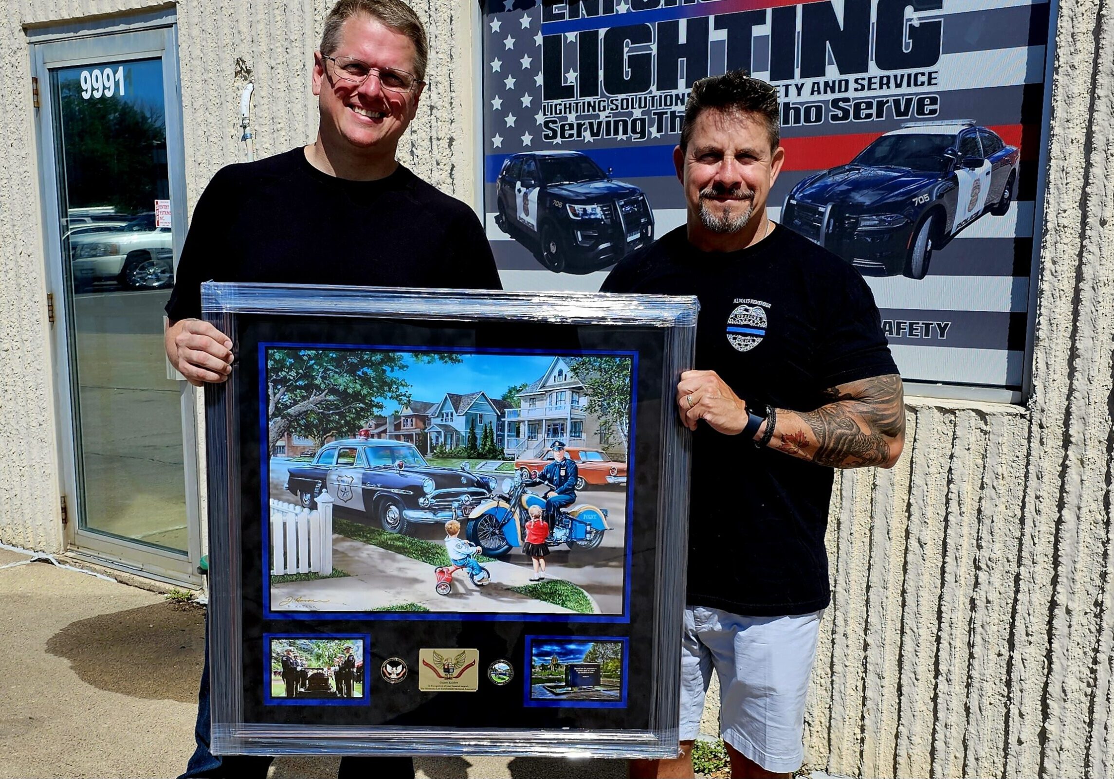 Dustin Reichert presented with LEMA award for fundraising efforts.