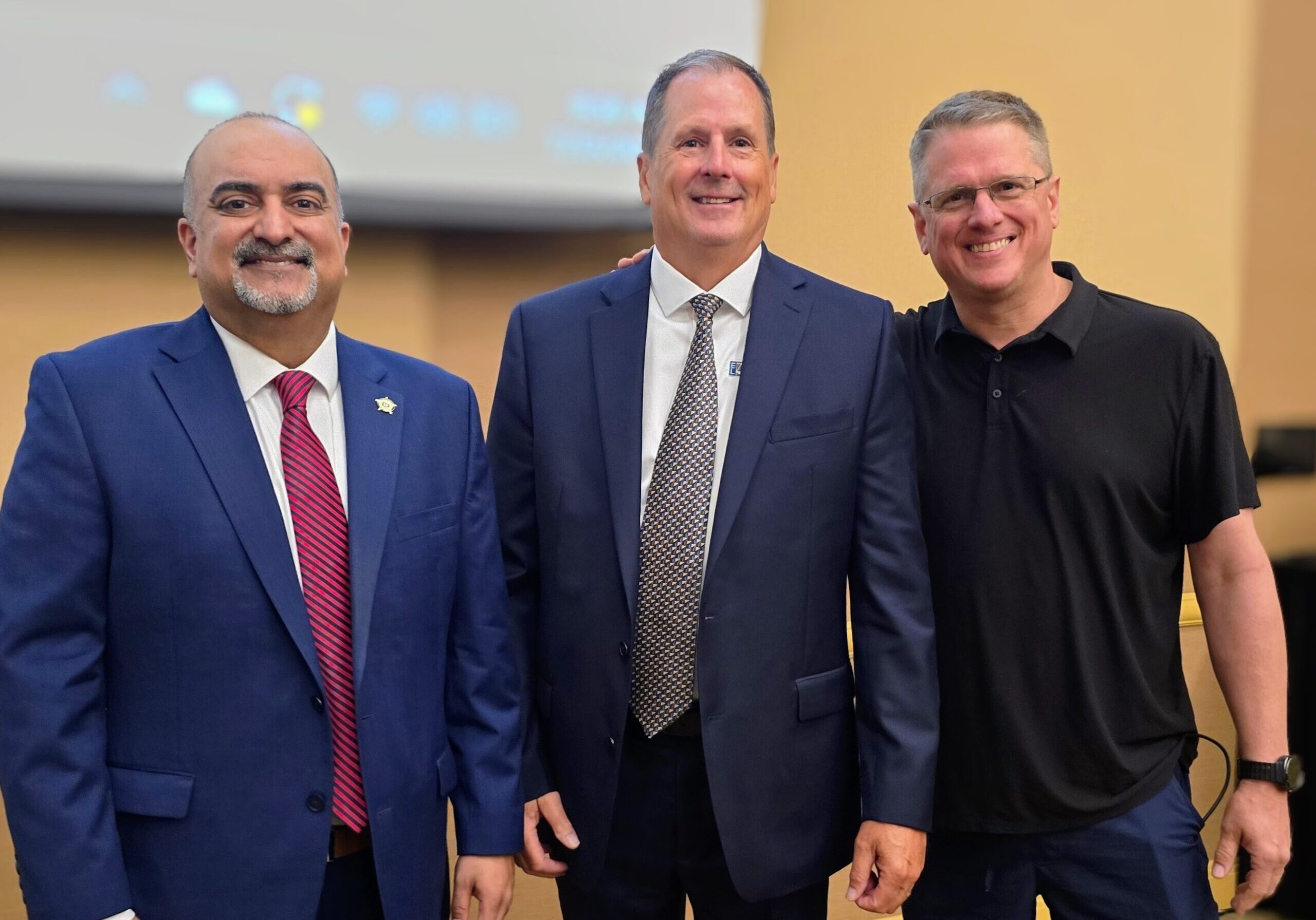 LETAC''s Dustin Reichert, Imran Ali & Sheriff Bill Hutton (ret) speaking at the Indiana Sheriff's Conference.